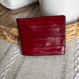Vintage Genuine Eel skin Bifold Wallet